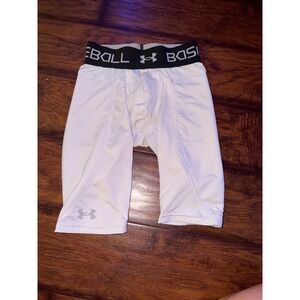 Under Armour HeatGear Baseball Compression Shorts White Youth‎ Small